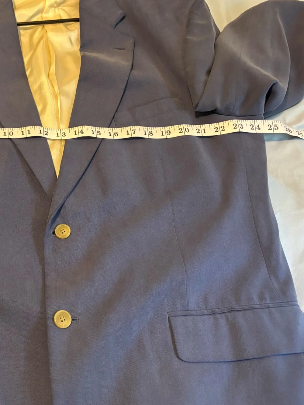 Stafford Executive Cassidy 100% Pure Silk Blue Sport Coat with Gold Buttons